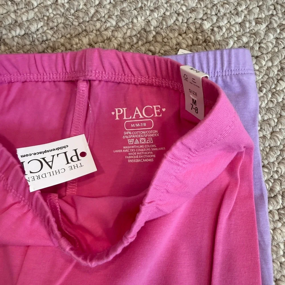 The‎ Childrens Place Girls 2 Pack Bike Shorts Pink Purple Size M 7-8 NWT
